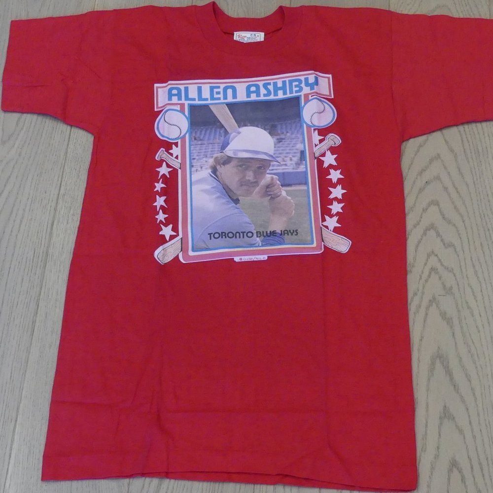 Vintage 1970's Rare Toronto Blue Jays Allen Ashby Quaker Oats Greenleaf T-Shirt